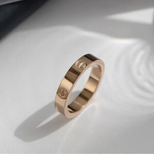 NEW Stainless Steel Screw Love Ring in Rose Gold